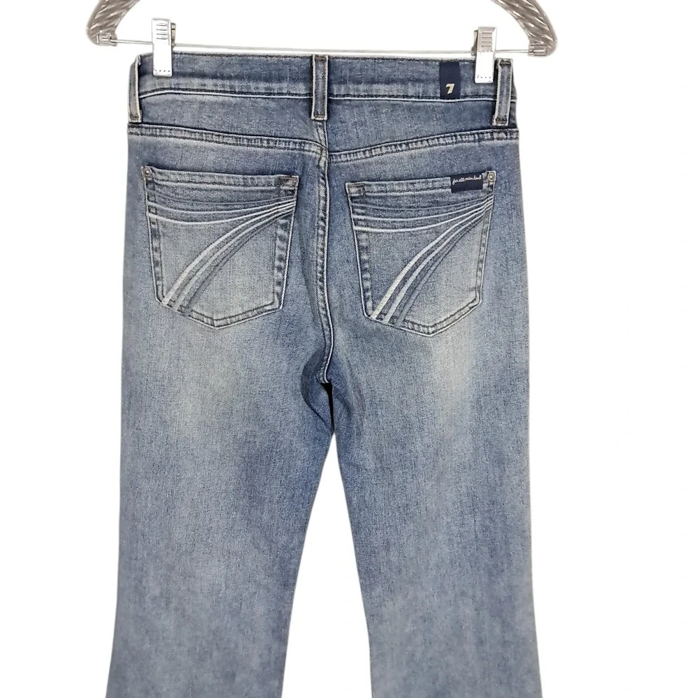 7 For All Mankind Dojo Tailorless Jeans 27 Embroidered Y2K Flared Santa Rosa - Picture 6 of 14